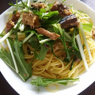 さばと水菜のパスタ(^^)